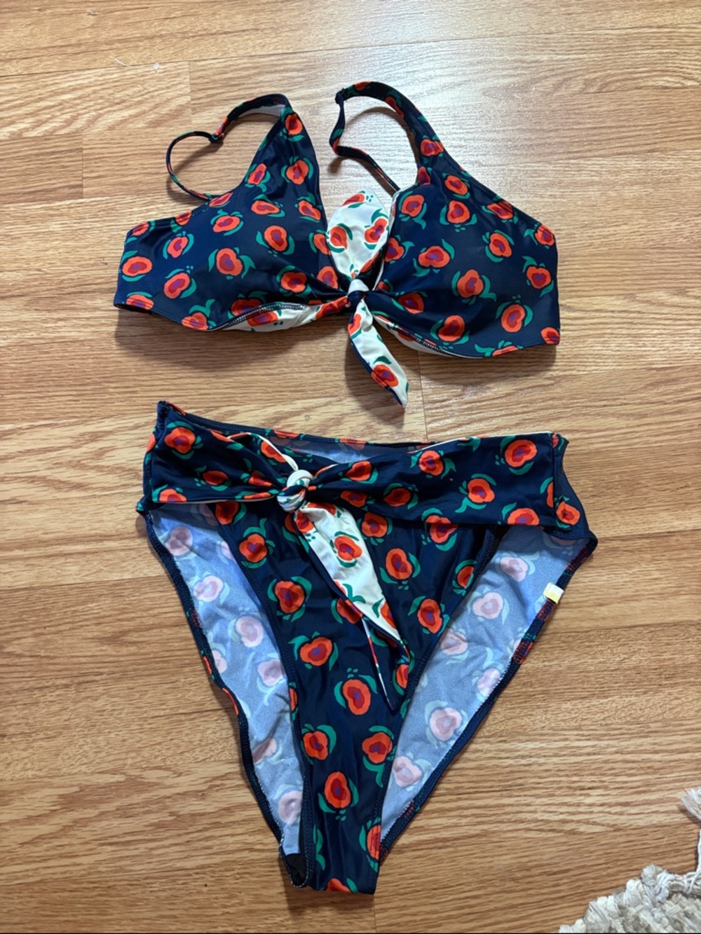 summersalt floral tie bikini set